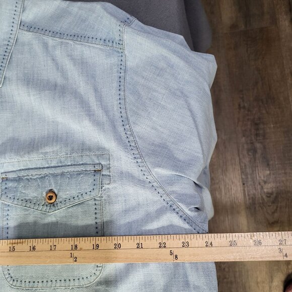 THE TERRITORY AHEAD Mens XL Sunset Roper Chambray Shirt Country Cowboy Southwest - Picture 6 of 8
